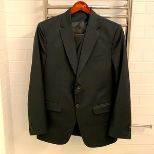NWT custom made 3 piece suit in hunter green 40 regular pants 32/34